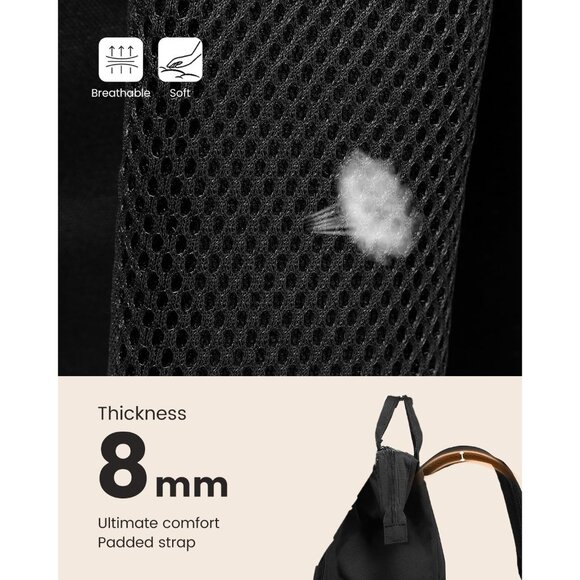 Versatile School & Travel Laptop Backpack for Women with 21 Pockets, Black-Brown - Picture 5 of 9